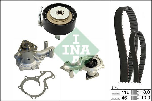 INA 530095930 TRİGER SETİ DEVİRDAİM FORD FİESTA-FOCUS-CMAX 12> 1.0 ECOBOOST DİŞ:116-GENİŞLİK:18 DIS SAYISI 116 GENIS 18MM 46 DIS