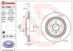 BREMBO 09D39311 ARKA FREN AYNASI VOLVO S60 10 >13 > S80 II 08 >13 > V60 10 > V70 08 > XC70 07 >13 > 302x5DL