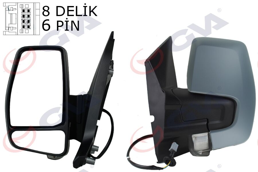 GVA 1032217 DIŞ DİKİZ AYNASI SOL TRANSİT CUSTOM V362 12>17 ELEKTİRİKLİ ISITMALI ASTARLI SİNYALLİ