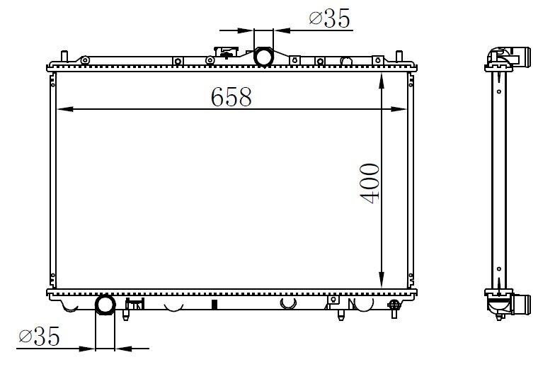 ORIS BMI071016 RADYATÖR BRAZİNG CARISMA 1.6I-1.8I 95> AC KLİMASIZ MEK 400x658x16