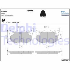 DELPHI LP699 ARKA FREN BALATASI PEUGEOT P106 96>04 P205 87>98 P206 00>09 P306 97>01 P309 89>93 CITROEN SAXO 96>04 XSARA 97>05 ZX 92>97 RENAULT R9-R19- MGN I-CLIO I-II İNCE TİP