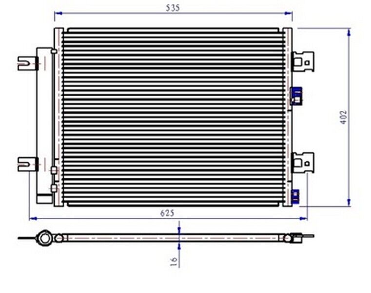 ORIS CDC257016 KLİMA KONDENSERİ DUSTER 10>SANDERO 08>LOGAN 10>1.2 16V-1.4-1.6-1.5DCI 513x396x12