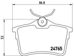 BREMBO P61084 ARKA FREN BALATASI P307 00>09 P308 07>14 PARTNER 08> PARTNER TEPEE 08> BERLINGO 08> C4 04>16 XSARA PICASSO 99>11 DS4 15>18