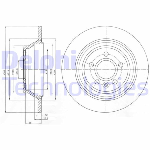 DELPHI BG4238C ARKA FREN DISK AYNASI VOLVO V70 III 07> D4 13> S80 II 2.0 3.2 /2.0TDI 08> XC70 06>