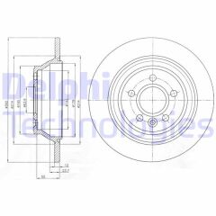 DELPHI BG4238C ARKA FREN DISK AYNASI VOLVO V70 III 07> D4 13> S80 II 2.0 3.2 /2.0TDI 08> XC70 06>