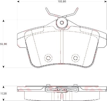 SANGSIN SP1881 ARKA FREN BALATASI PEUGEOT P3008 09>16 P5008 09>17 P508 10>18 P308 GTI-RZC 10>14 CITROEN C4 09>16 DS4-DS5 11>15