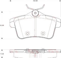SANGSIN SP1881 ARKA FREN BALATASI PEUGEOT P3008 09>16 P5008 09>17 P508 10>18 P308 GTI-RZC 10>14 CITROEN C4 09>16 DS4-DS5 11>15