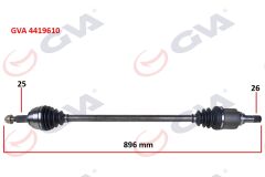 GVA 4419610 KOMPLE AKS SAĞ DACIA DOKKER 12>21 LODGY 12>21 1.5dCi 1.6 896mm