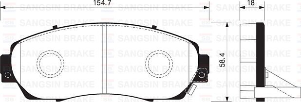 SANGSIN SP2115A ÖN BALATA DİSK HONDA CR-V 15> Üstten Delikli