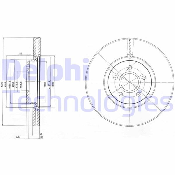 DELPHI BG4056C ON FREN AYNASI CONNECT 12 > FOCUS III 11>15 KUGA 12>14 VOLVO V40 T2-T3-T4-T5 C30 06>12 C70 II 07>12 S40 II 05>12 V50 04>