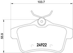 BREMBO P61114 ARKA FREN BALATASI PEUGEOT P3008 09>16 P5008 09>17 P508 10>18 P308 GTI-RZC 10>14 CITROEN C4 09>16 DS4-DS5 11>15