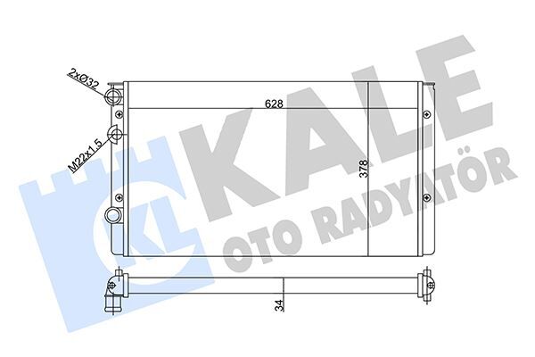 KALE 356310 RADYATÖR VOLKSWAGEN GOLF III-LUPO RADYATÖR AL/MKNK 628X378X34