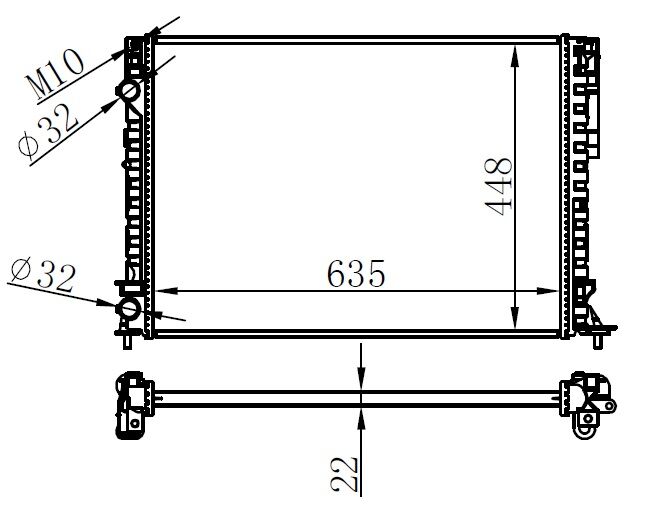 ORIS BRN044022 RADYATÖR BRAZİNG LGN 97-01 -ESPACE III 99-02 1.6-1.8-2.0-1.9D KLİMASIZ MEK 635x438x22
