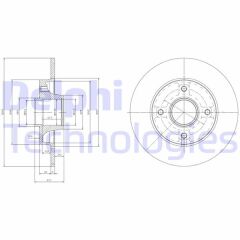 DELPHI BG9021RS ARKA FREN AYNASI ADET P307-C4 1.4-1.6-2.0 HDİ 05> 249x9x4DL PORYALI