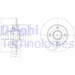 DELPHI BG9021RS ARKA FREN AYNASI ADET P307-C4 1.4-1.6-2.0 HDİ 05> 249x9x4DL PORYALI
