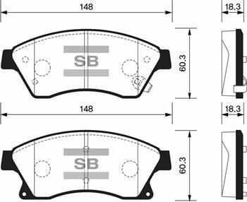 SANGSIN SP1362 ÖN BALATA 15 INC ASTRA J 1.3 CDTI-1.4-1.4 TURBO-1.6 1.7 CDTİ 2.0CDTİ 10>AVEO 11>CRUZE 11>