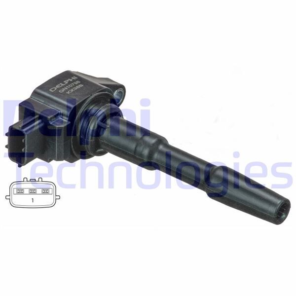 DELPHI GN10798-12B1 ATEŞLEME BOBİNİ RENAULT CAPTUR I 13> CLIO IV 12> KADJAR 15> MEGANE IV 15> DACIA SANDERO II 12> LOGAN II 12> NISSAN QASHQAI II 13> PULSAR 14> JUKE 10> 0.9 TCE H4B 1.2 TCE H5F