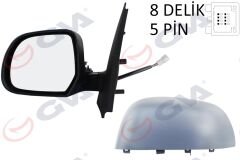 DIŞ DİKİZ AYNASI SOL DOKKER-LODGY 12> ELEKTRİKLİ ISITMALI ASTARLI KONVEKS 5 FİŞ VM-6803EHPL