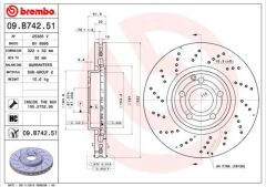 BREMBO 09B74251 FREN DISKI ON MERCEDES CLS-CLASS C218 X218