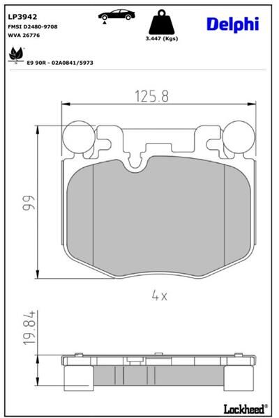 DELPHI LP3942 FREN BALATASI ON BMW G42 G20 G21 G22 G23 G26 G05 G1 G06 G07 G29