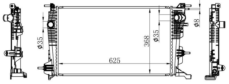 ORIS BRN062026 RADYATÖR BRAZİNG SCENIC III 1.5 DCI 1.4 08 > MEK 625x368x26