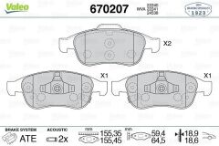 VALEO 670207 ÖN BALATA FIAT 500X 15> JEEP RENEGADE SUV 14>