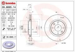 BREMBO 09869514 ÖN FREN AYNASI CORSA F-301-307-206-207-PARTNER-BERLINGO-C-ELYSEE-C2-C3 02 >C5-C4 266x22x4DLxHAVALI CROSSLAND X-DS3-2008-1007-208 4249.G1-4246.W1-4246.W7-4246.W7