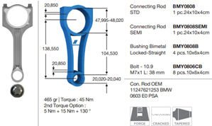 BMY 0808 PISTON KOLU BMW N13 F20 F21 F30 MINI N18 R55 R56 R57 R58 R59 R60 R61 . PEUGEOT EP6 EP6DT EP6CDTX 308 208 RCZ