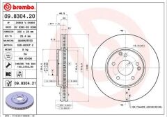 BREMBO 09830421 FREN DISKI ON MERCEDES W203 CL203 C209 W210 R170