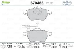 VALEO 670483 ÖN BALATA FİŞLİ PASSAT 96-01 A6 94-97 100 AVANT 1.8-2.0-2.5-2.6 TDI 16V GDB1049