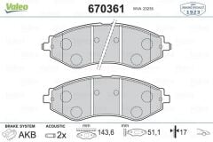VALEO 9001179 ÖN FREN BALATASI LACETTI 1.4-1.6-1.8 2.0D 04> NUBIRA 1.4-1.6-1.8 2.0D 04>