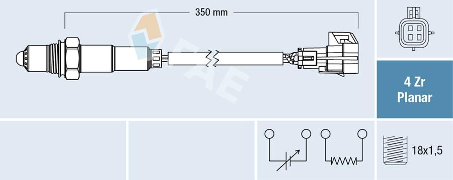 FAE 77462 OKSİJEN SENSÖRÜ KONUM 1 OPEL VECTRA C 2.2 Z22SE