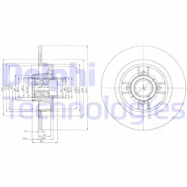 DELPHI BG9029RS ARKA FREN AYNASI RENAULT MEGANE I 99>03 SCENIC 99>01 1.4-1.6 16V 1.9 DCİ 20 16V 274x10.9x4DL