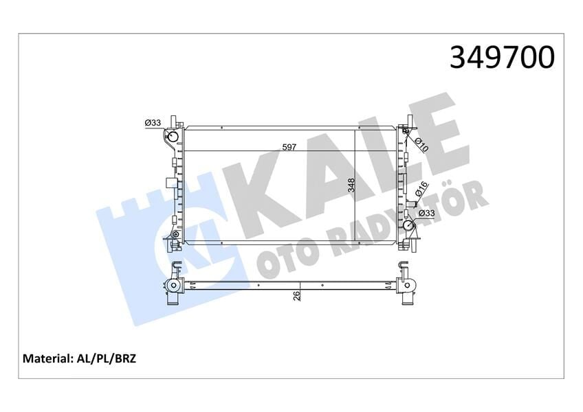 KALE 349700 SU RADYATÖRÜ FORD FOCUS 98> 2.0 ZETEC