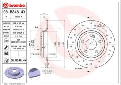 BREMBO 08B3484X FREN DISKI ARKA MERCEDES W176 W246 C117 X156