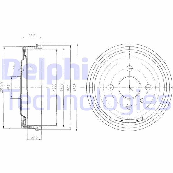 DELPHI BF151 ARKA FREN KAMPANASI ASTRA F 1.4i-1.6i 91>98 KADETT 79>91 228x200x38x100x56 4DL