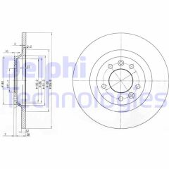 DELPHI BG3836 ARKA FREN AYNASI P407 04>11 P508 10>18 P607 00>11 RCZ 10>15 C5 08>17 290x12x35x5DL DOLU