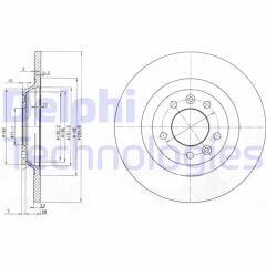 DELPHI BG3836 ARKA FREN AYNASI P407 04>11 P508 10>18 P607 00>11 RCZ 10>15 C5 08>17 290x12x35x5DL DOLU