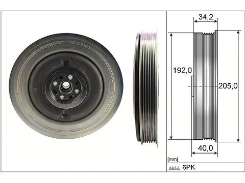 INA 544050410 KRANK KASNAGI VOLVO S60 II 2.0 D2 15>18 S80 II D4 13>16 S90 II D3 16>18 V40 V70 III D2 13>16 XC40 2.0 D3 18>21 T4 AWD 14>