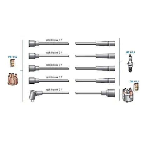 DODUCO 7721 BUJİ KABLOSU BOBİN KABLOSU BUJİ KABLOSU TK R9-R19-BROADWAY 1.4 8V 1.6 8V