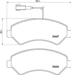 BREMBO P61118 ÖN BALATA BOXER 06> JUMPER 06> DUCATO 06> 169.1x69.1x19