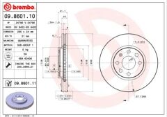 BREMBO 09860110 ÖN FREN AYNASI CORSA C - COMBO C 01>11 MERIVA A 03>10 TIGRA 04>09 260x24x4DL HAVALI