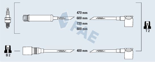 FAE 83570 BUJİ BOBİN KABLO TAKIMI SİLİKON SET OPEL ASTRA F-VECTRA A-ASCONA C-KADETT E 1.4-1.6i 8V NZ-NV-SV