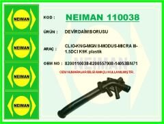 NEIMAN 110038 DEVİRDAİM BORUSU CLIO-KNG-MGN II-MODUS-MICRA III-1.5DCI K9K plastik