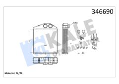 KALE 346690 KALORİFER RADYATÖRÜ OPEL CORSA C-COMCO C-TIGRA TWINTOP 1.2-1.4-1.8-1.3CDTI-1.7CDTI 00>