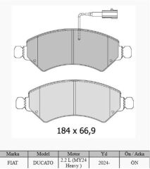 421-200 ÖN FREN BALATASI FIAT DUCATO-BOXER-MOVANO-JUMPER 24> 2.2D MTJ 2.3D MTJ
