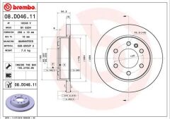 BREMBO 08D04611 FREN DISKI ARKA MERCEDES SPRINTER B907 B910 18> ELEKTRONIK PARK FRENI