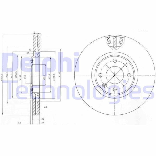 DELPHI BG4002 ÖN FREN AYNASI CORSA F e 19> MOKKA e 20> P208-e 19> P2008 19> P307 02> P3008 09> C4-e 20> DS3 18> 302x34x4DL HAVALI