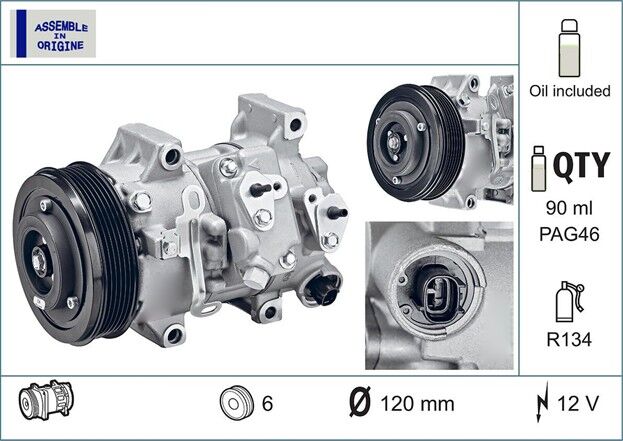 GUA 41296 KLİMA KOMPRESÖRÜ SIFIR ÜRÜN TOYOTA AURIS. COROLLA 1.6L 1ZRFE ZRE151 07-12 / AVENSIS 1.6L 1ZRFAE ZR T270 09-18 / VERSO 1.6L 1ZRFAE