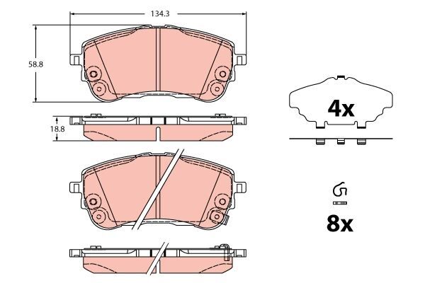 TRW GDB2345 DİSK BALATA ÖN COROLLA COMMERCIAL E21 1.8 VVTİ HYBRİD ZWE211 2019